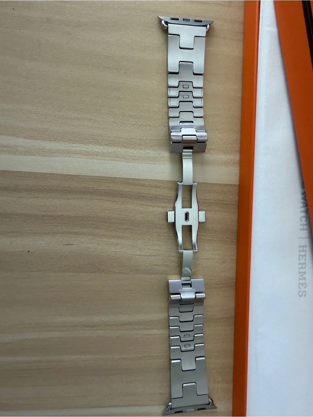 Hermes Apple Watch Single Tour 46mm Stainless Steel Watch Link Bracelet - Silver